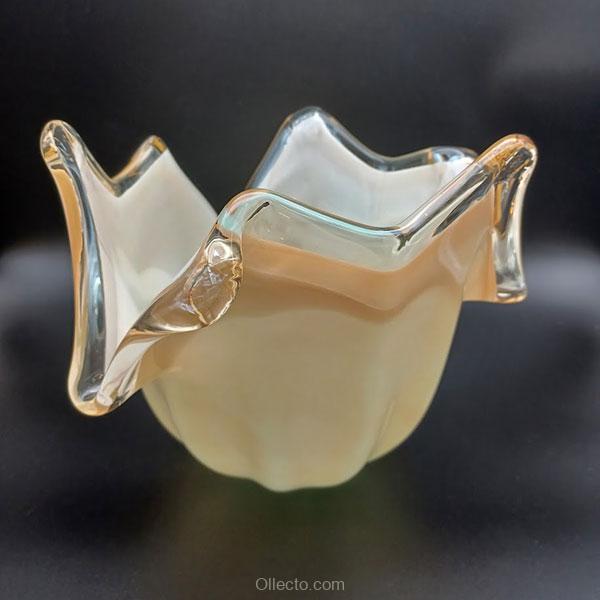 Large Murano Beige Art Glass Vase - Image 2