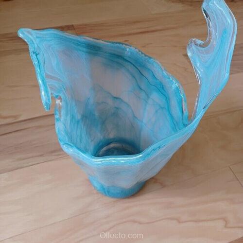 Lavorazione Arte Seafoam Waves Blue Art Vase