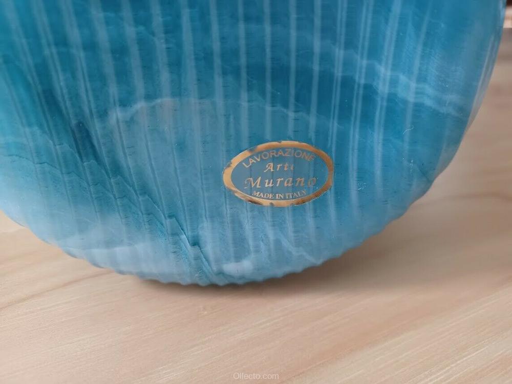 Lavorazione Arte Seafoam Waves Blue Art Vase - Image 2