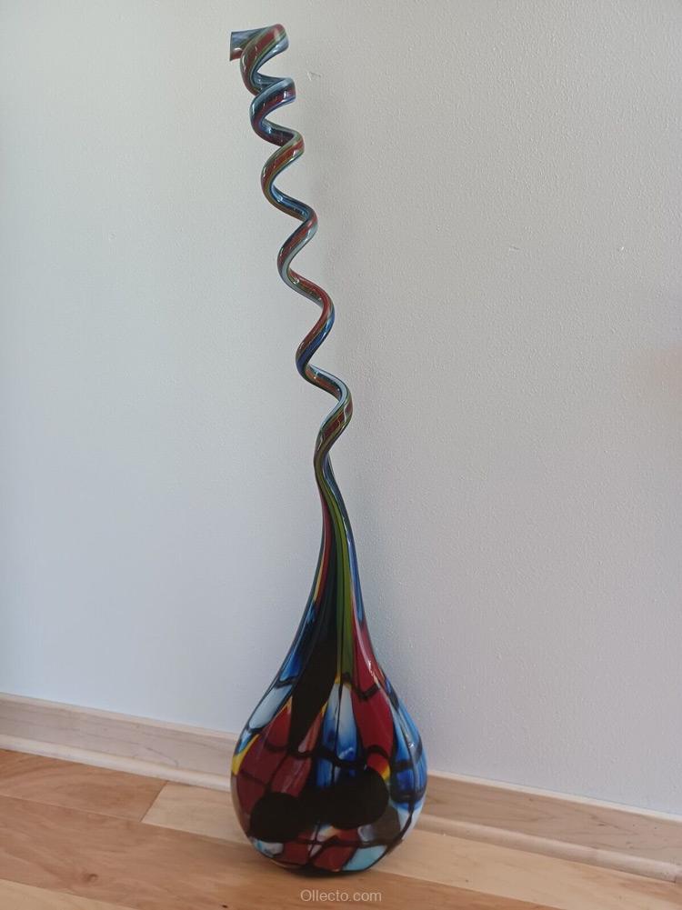 Murano Swirl Neck Vase Sculpture